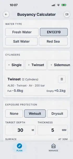 Tarierungsrechner on tablet