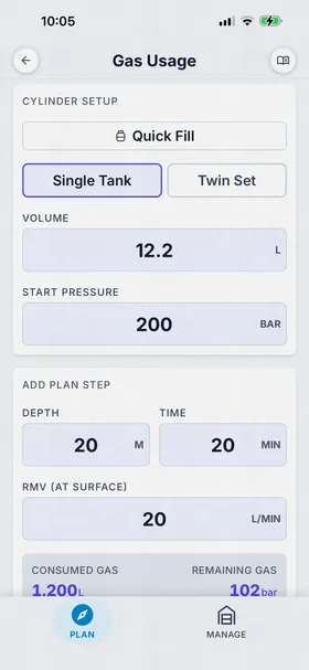 Gas Usage on tablet