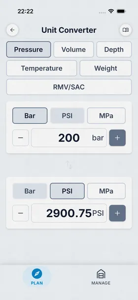 Einheitenrechner on tablet